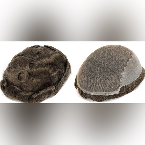 Light Brown Remy Human Hair 8x10 Swiss Lace Toupee Hair Unit